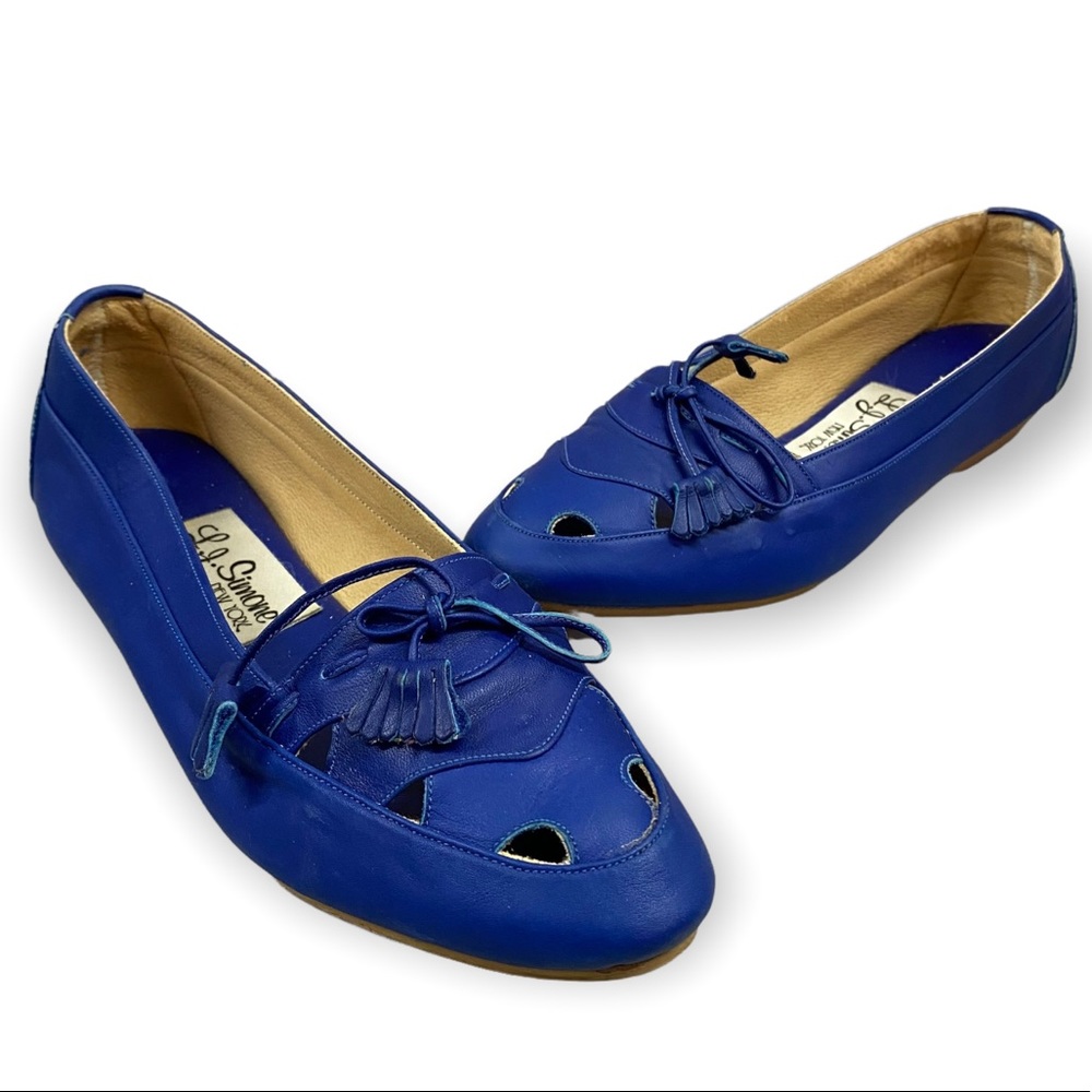 L.J Simone - Leather - Cobalt Blue - Tassel Flats - Size 7.5